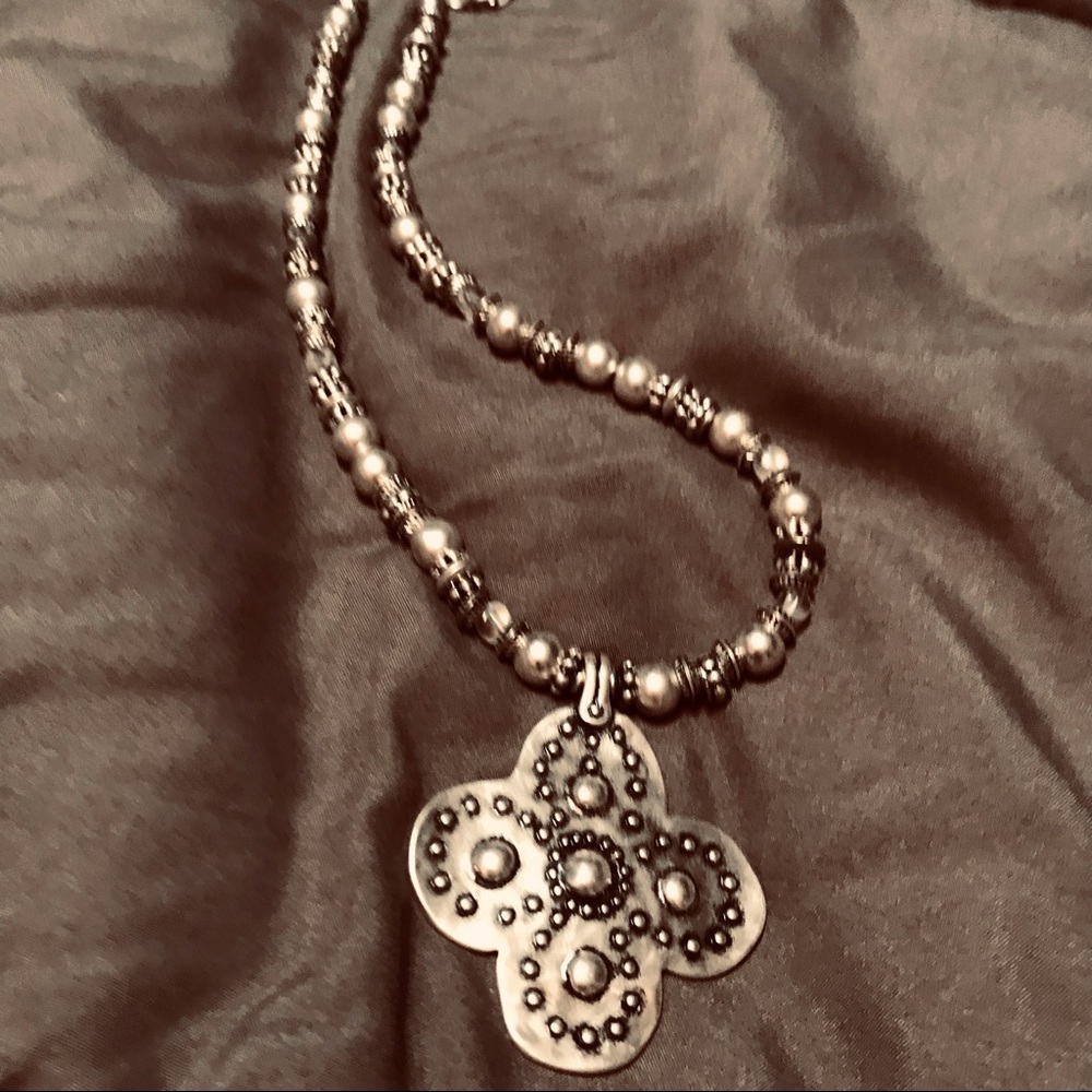 Chicos silver bold statement necklace , boho